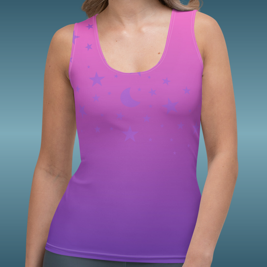 Purple Pink Gradient Star Tank Top