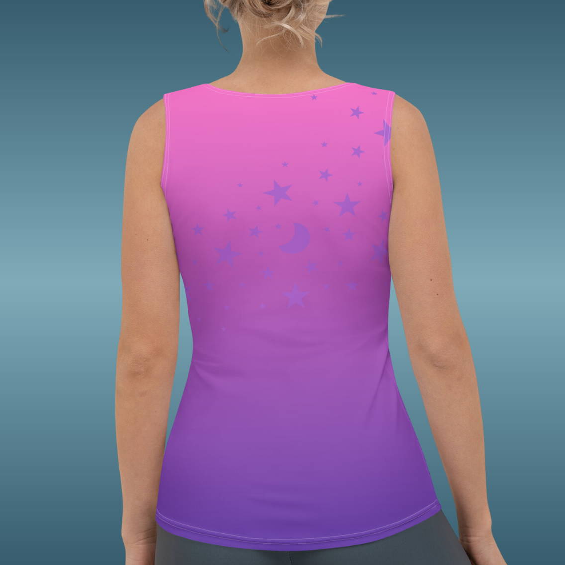 Purple Pink Gradient Star Tank Top