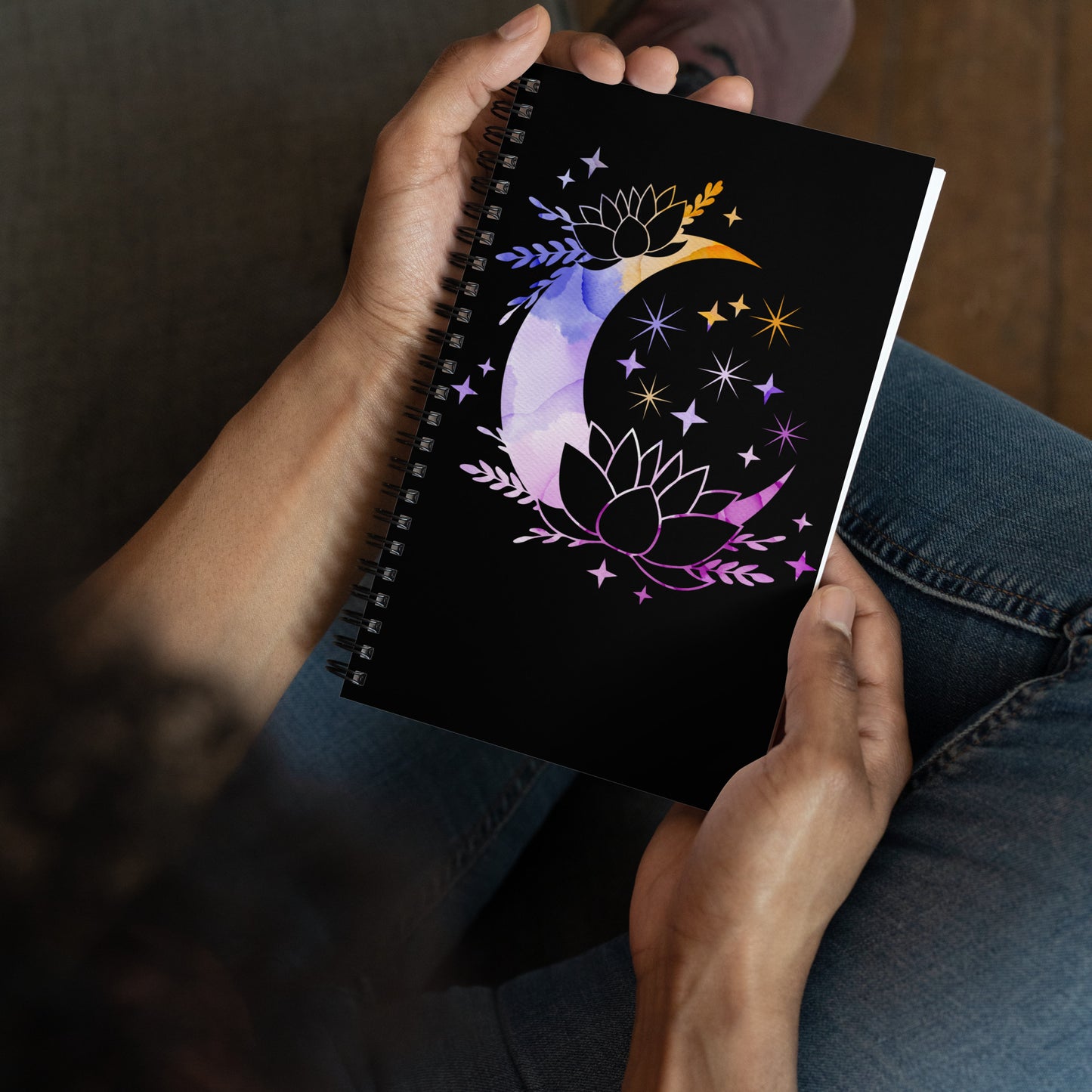 Pastel Moon Star spiral-notebook-white-front