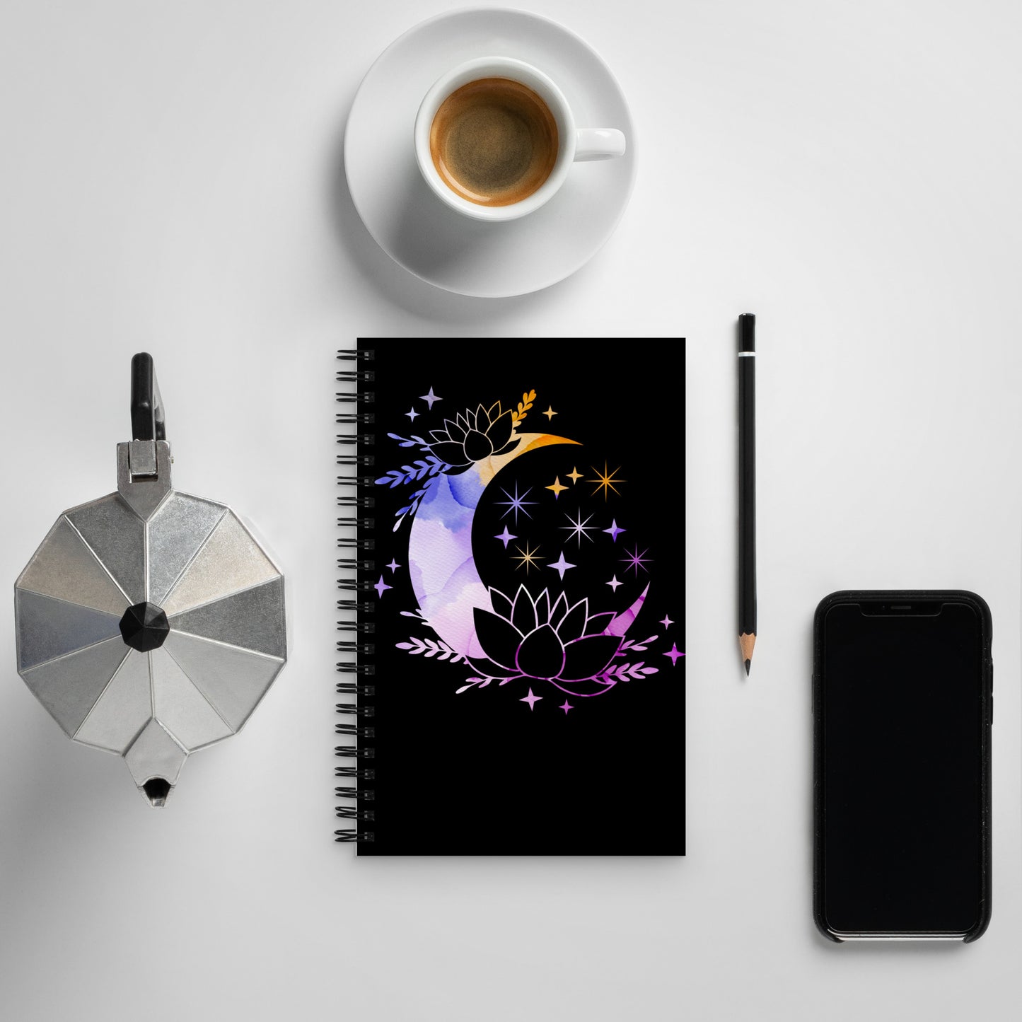 Pastel Moon Star spiral-notebook-white-front LS