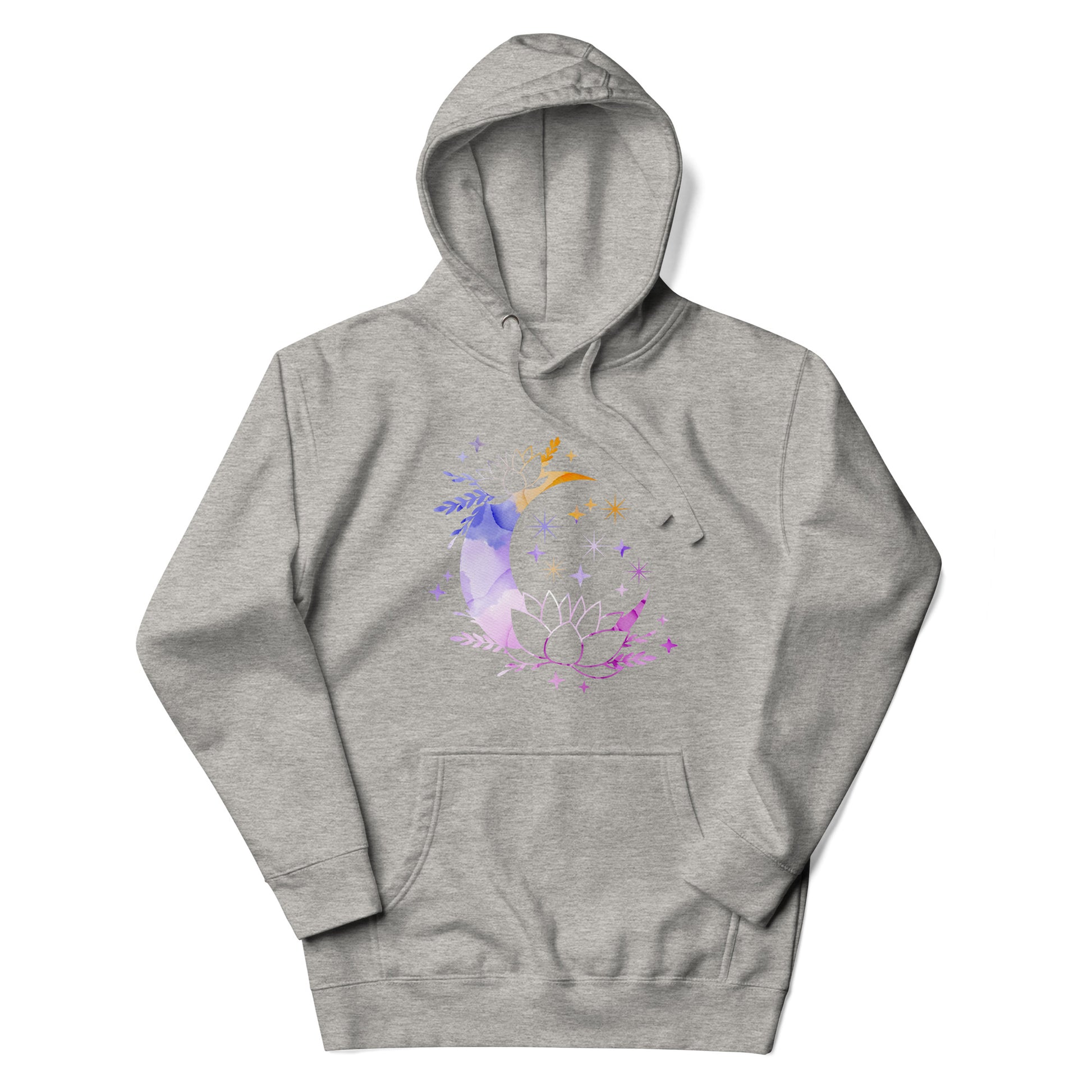 Pastel Moon Star unisex-premium-hoodie-carbon-grey-front