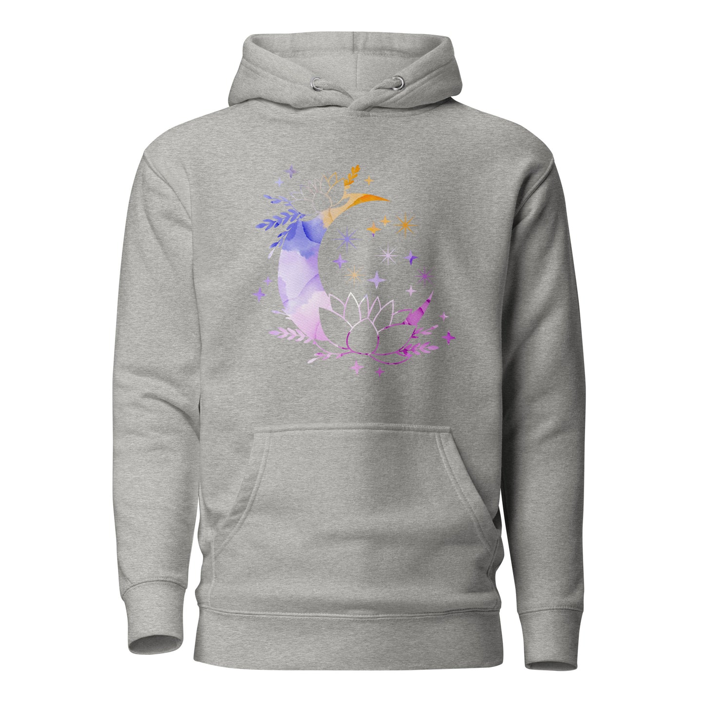 Pastel Moon Star unisex-premium-hoodie-carbon-grey-front 1