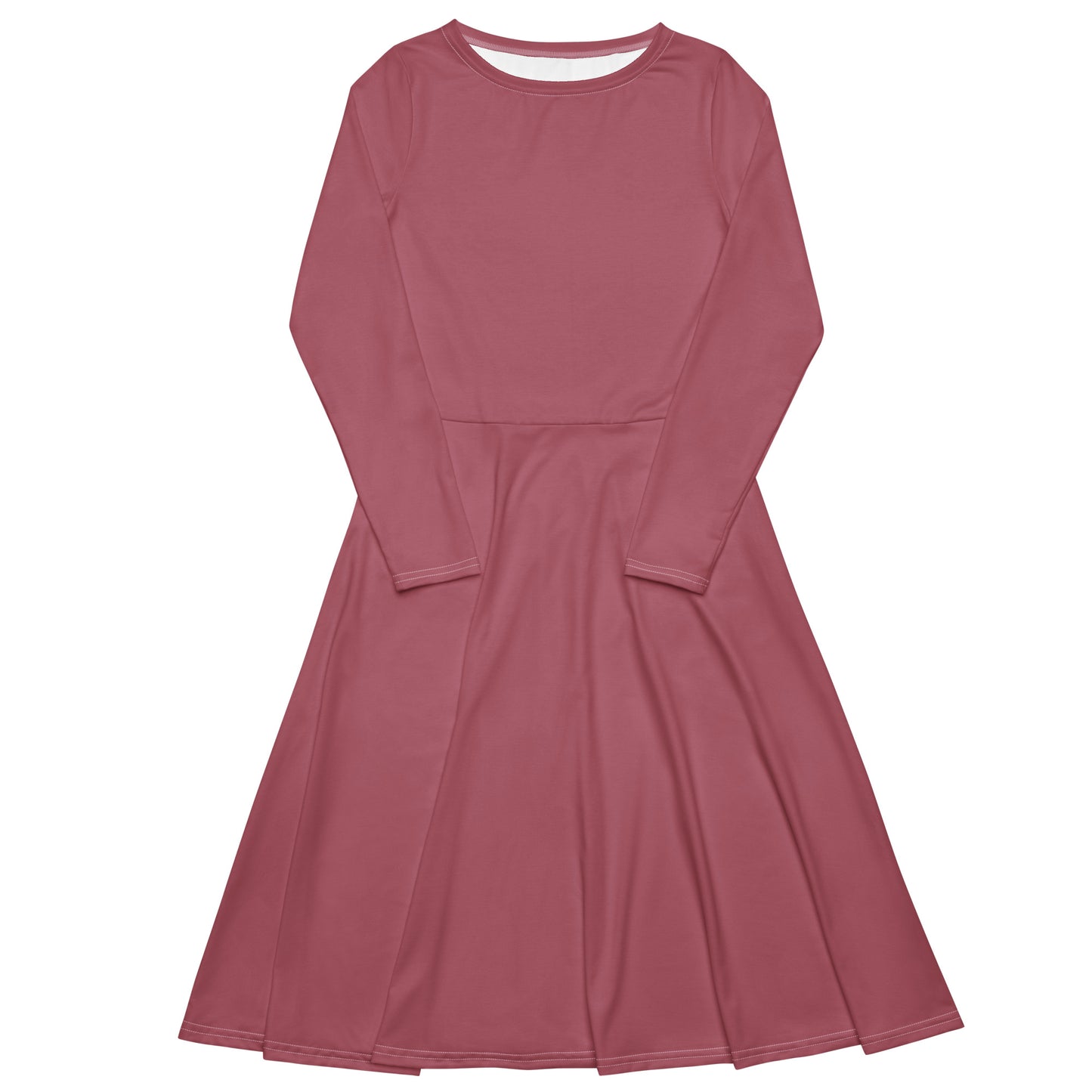 Petal Pink-long-sleeve-midi-dress-front-flat