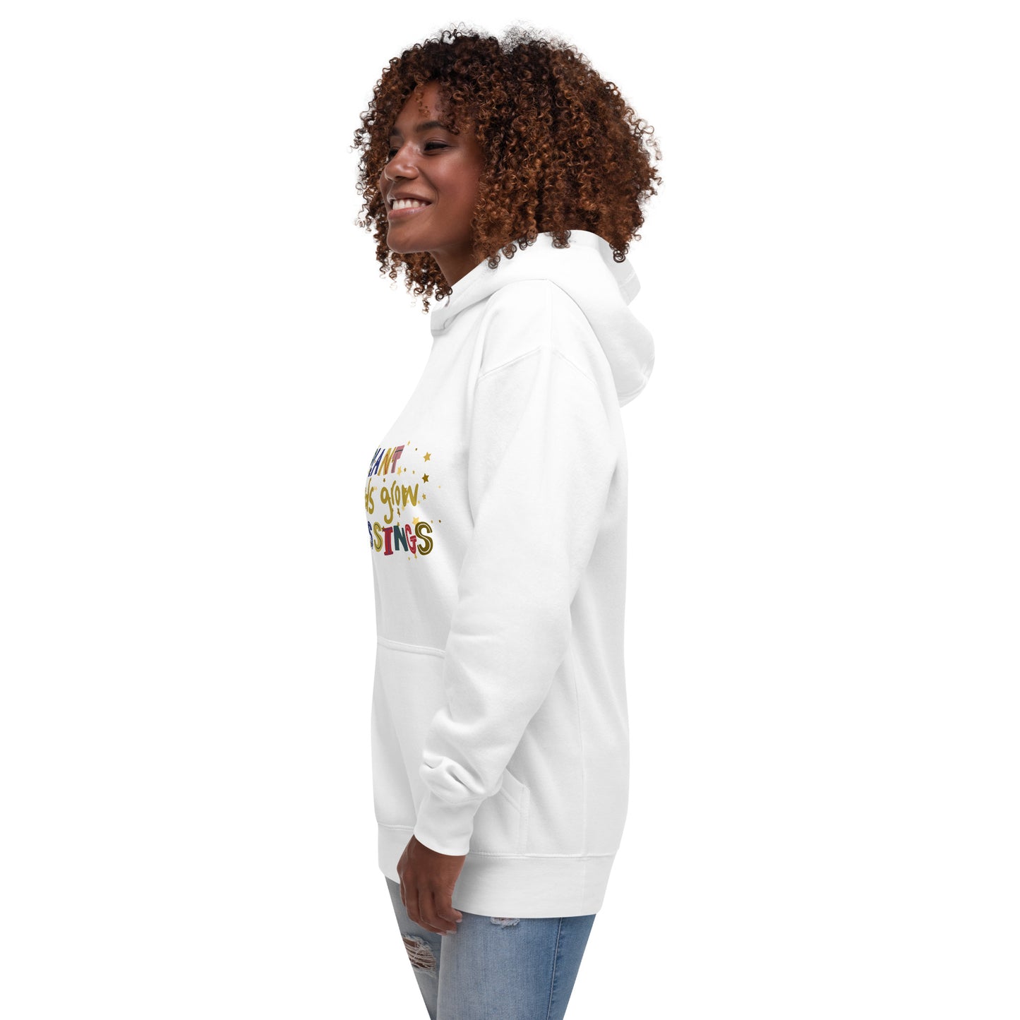 Plant Seeds grow blessings unisex-premium-hoodie-white-left-front