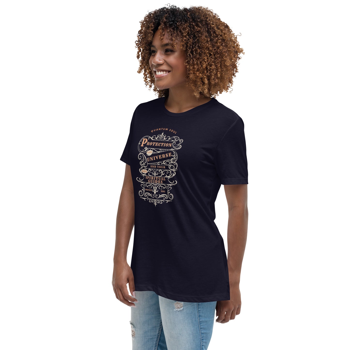 Protection 444 womens-relaxed-t-shirt-navy-left-front