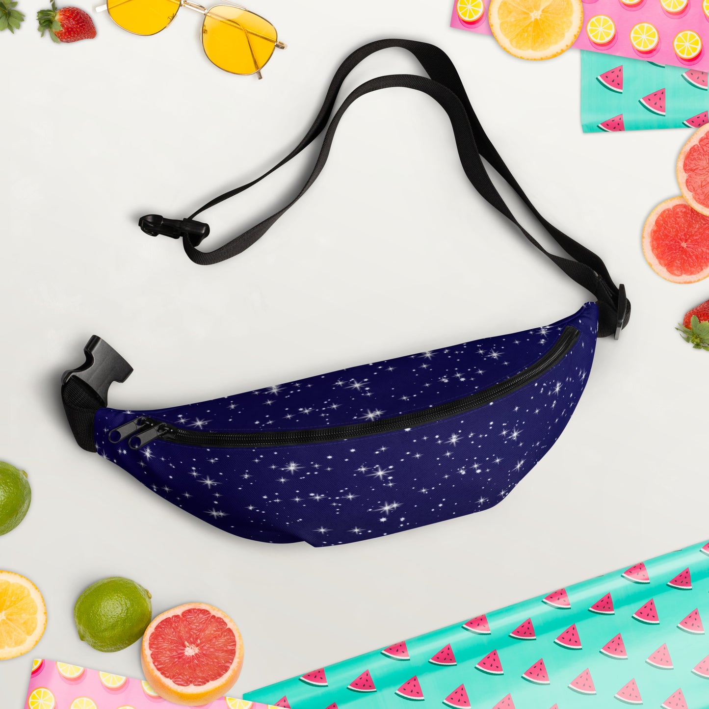 Purple Black Star Galaxy Fanny Pack