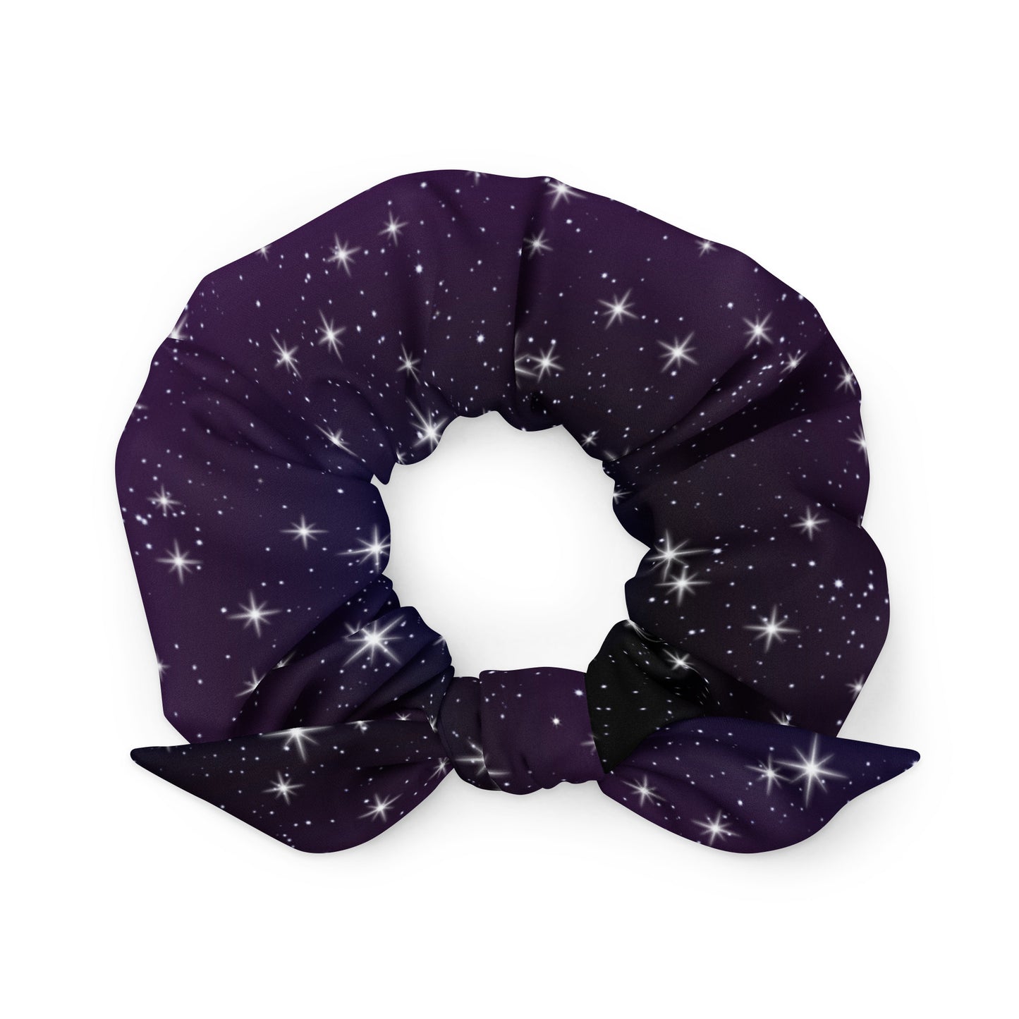 Purple Black Star Galaxy Scrunchie