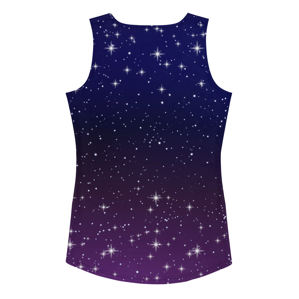 Purple Black Star Galaxy Tank Top