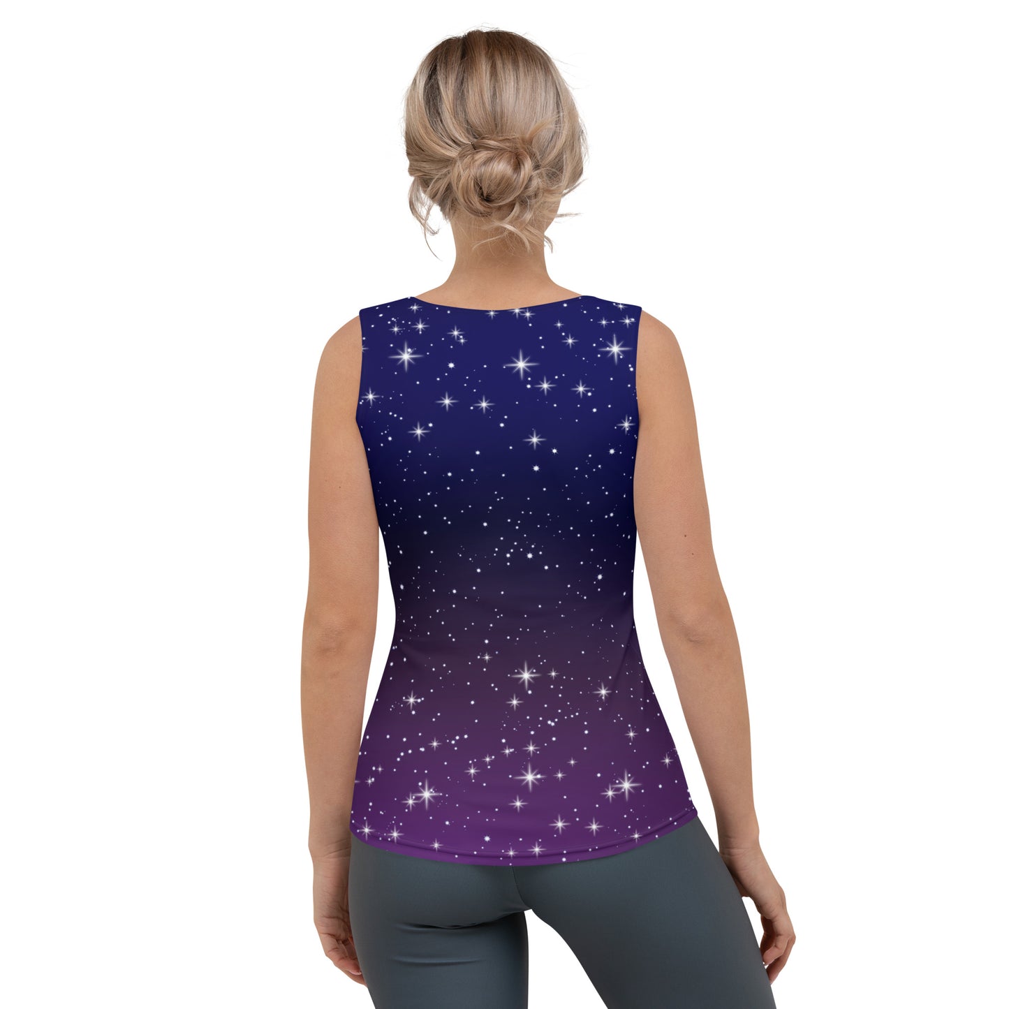 Purple Black Star Galaxy Tank Top