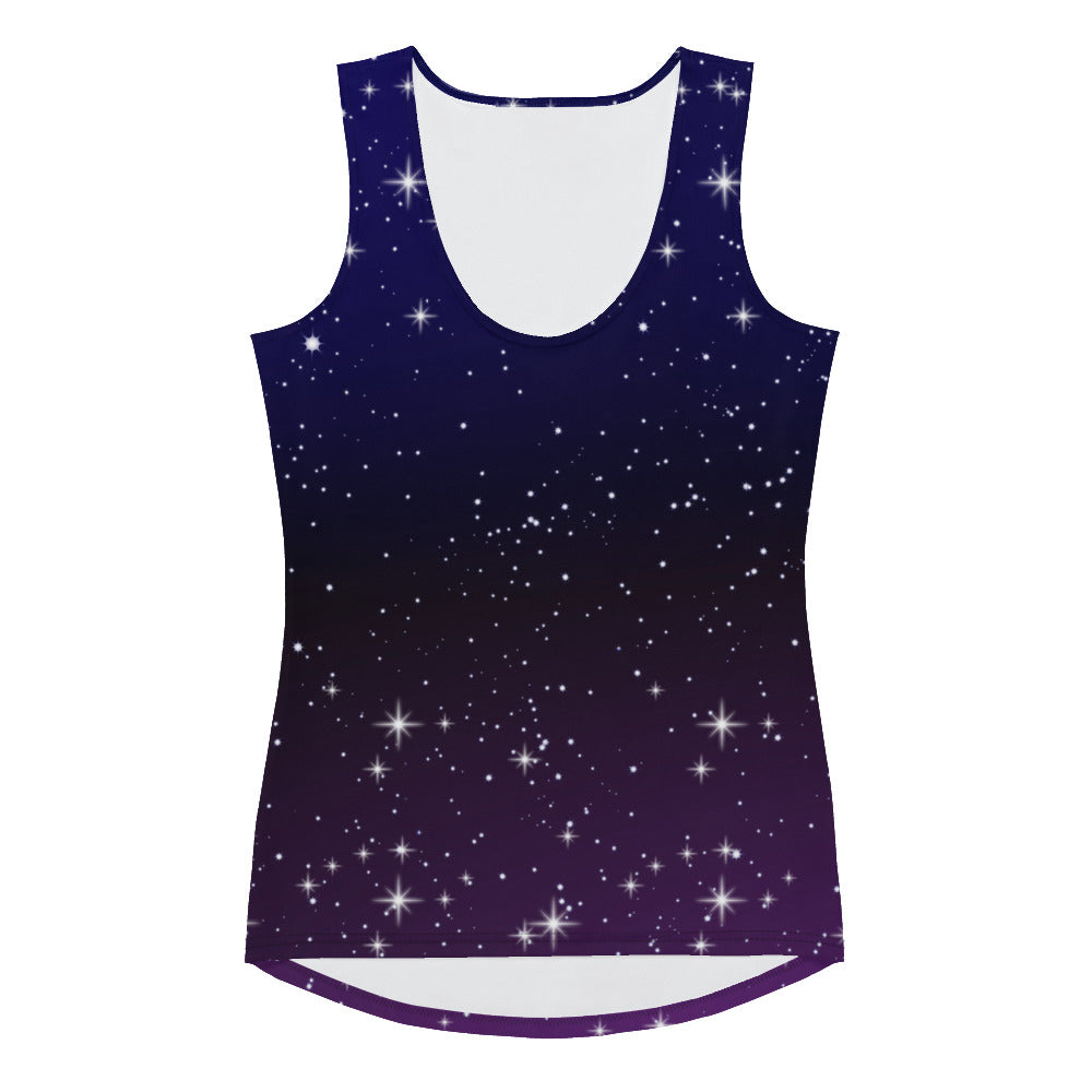 Purple Black Star Galaxy Tank Top