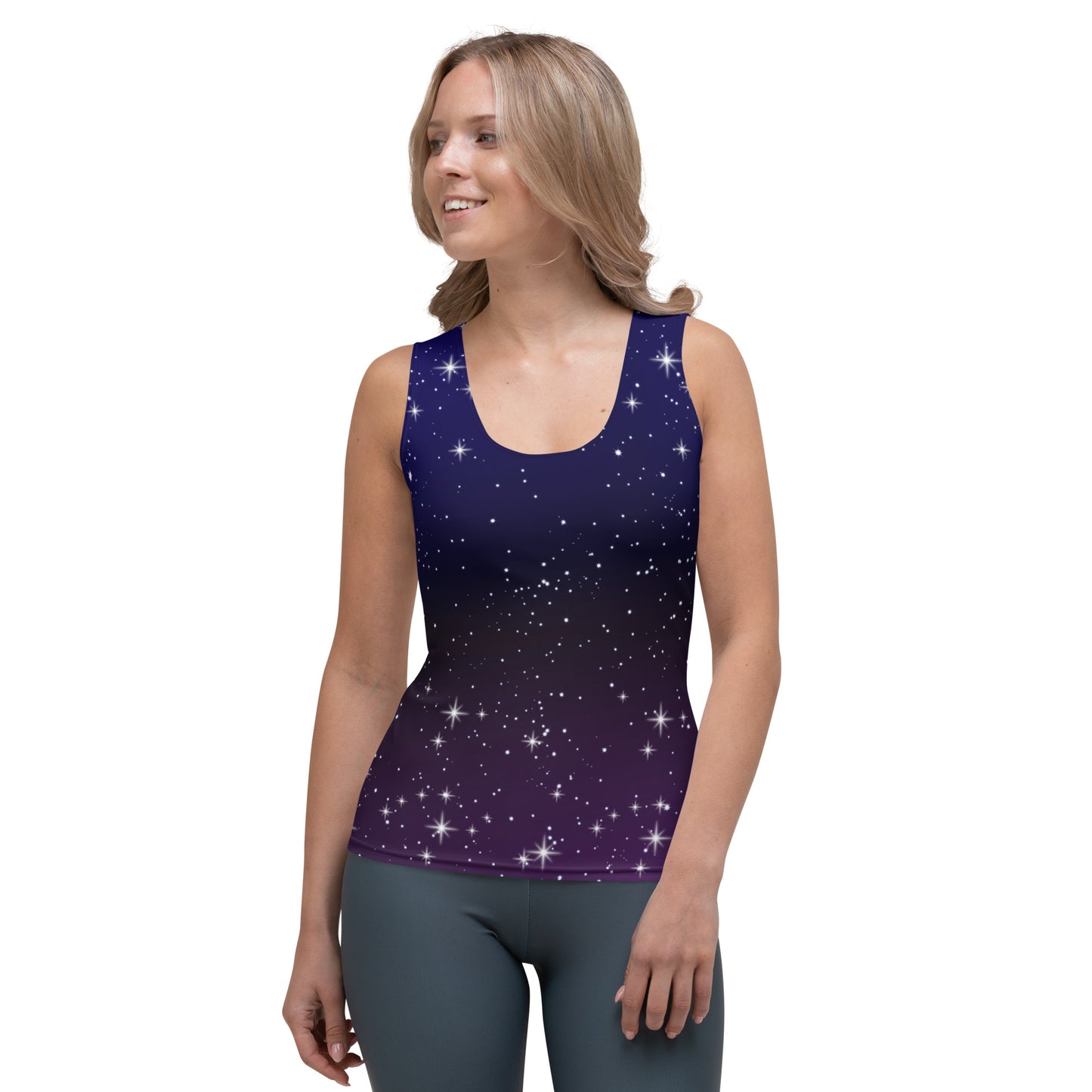 Purple Black Star Galaxy Tank Top