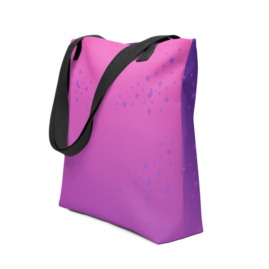 Purple Pink Gradient Star Tote Bag