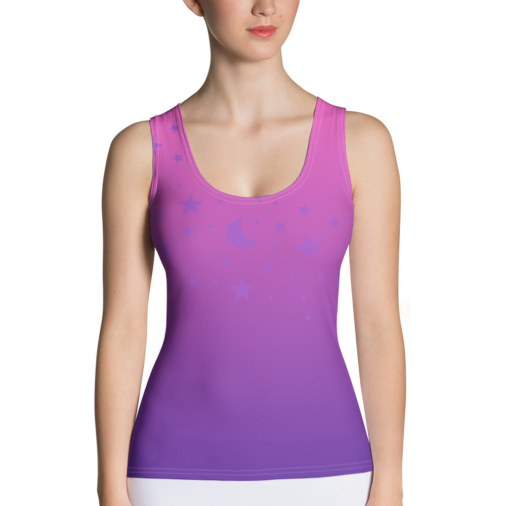 Purple Pink Gradient Star Tank Top