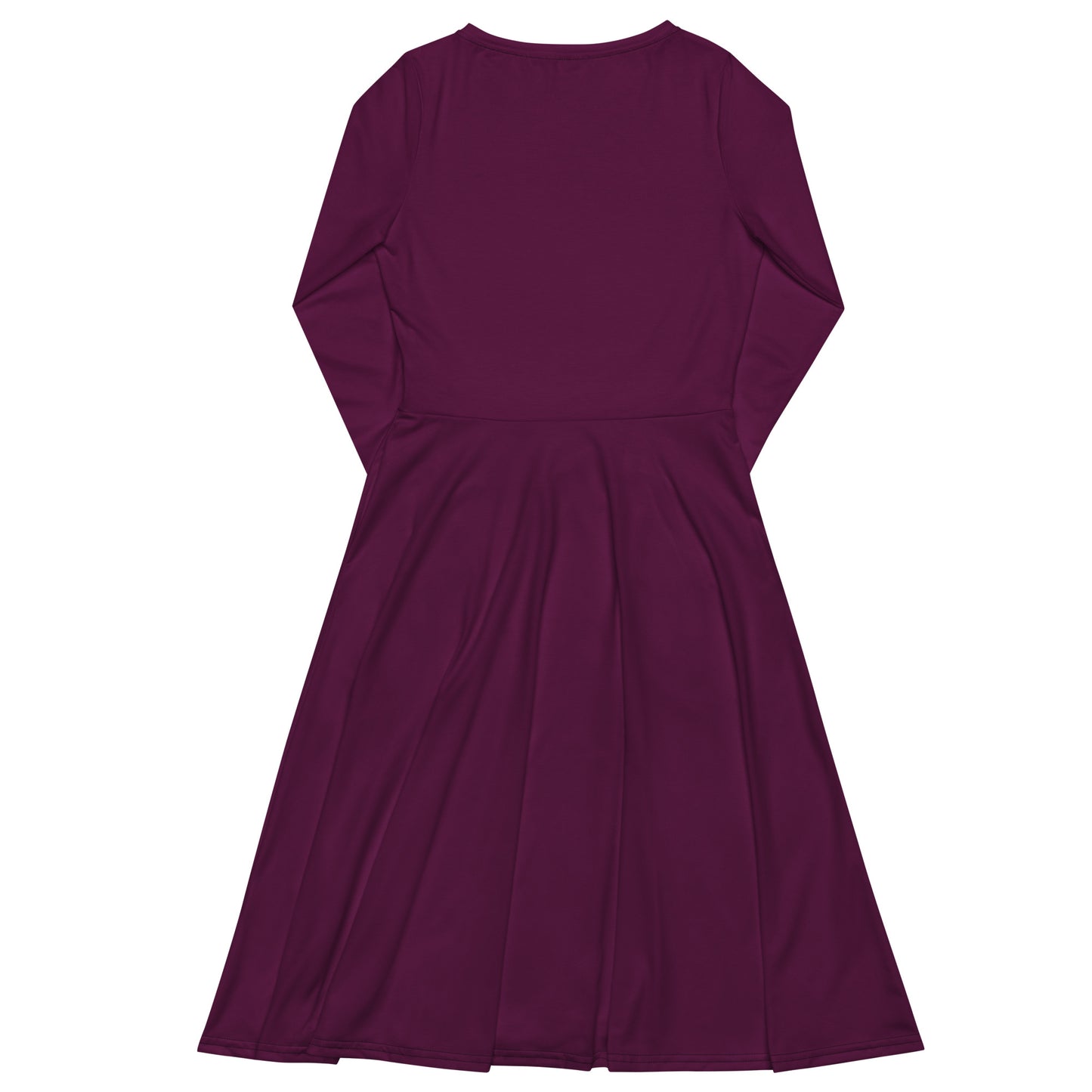 Purple Power-long-sleeve-midi-dress-back-flat