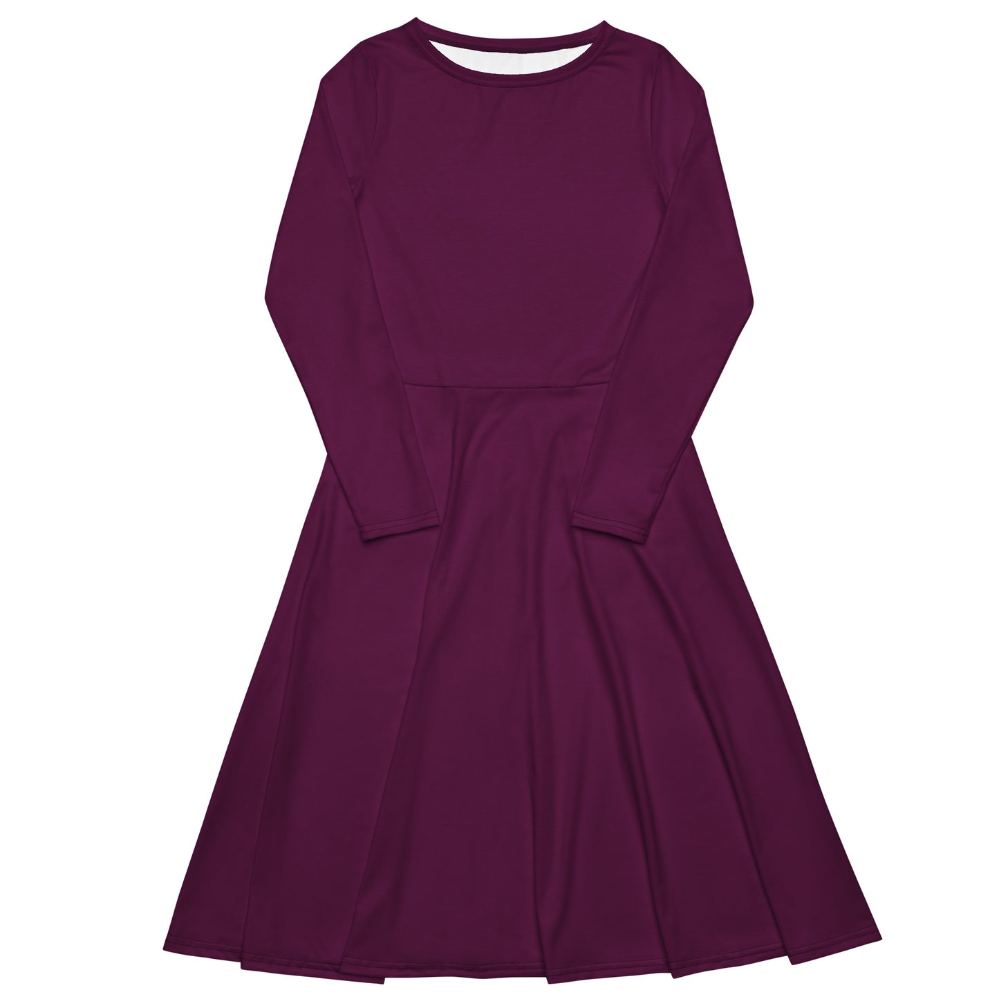 Purple Power-long-sleeve-midi-dress-front-flat