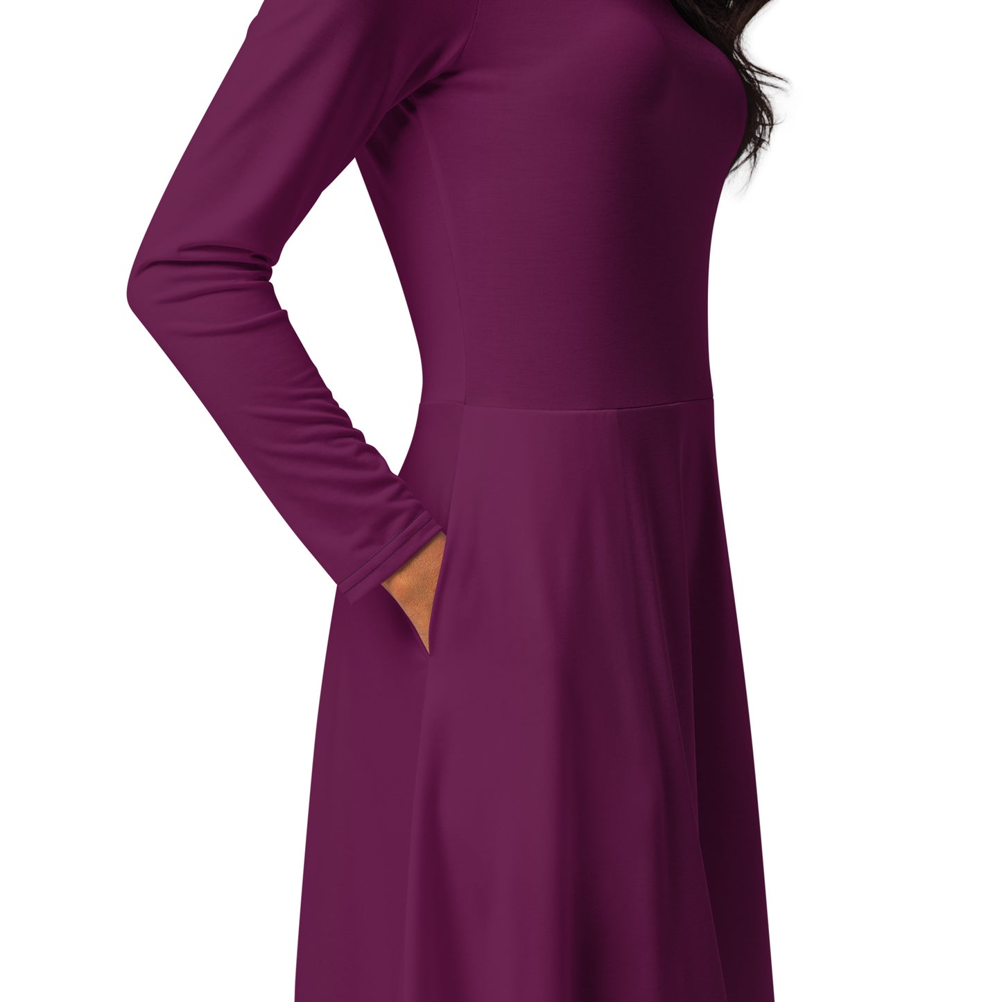 Purple Power-long-sleeve-midi-dress-product-details-3