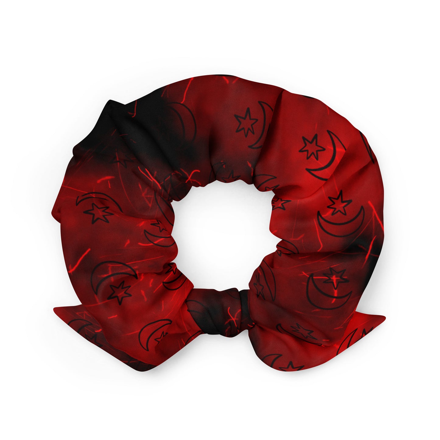 Red Moon Star Scrunchie