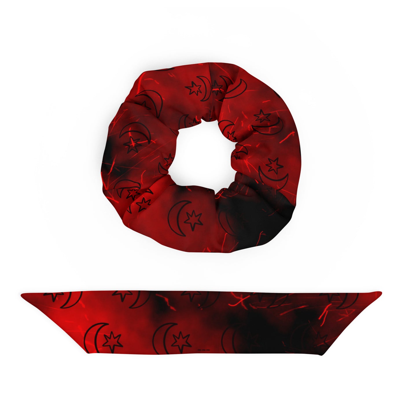 Red Moon Star Scrunchie