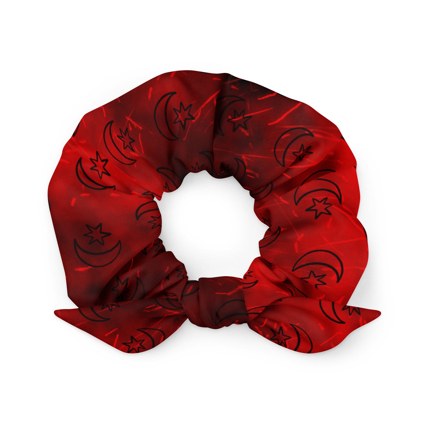 Red Moon Star Scrunchie