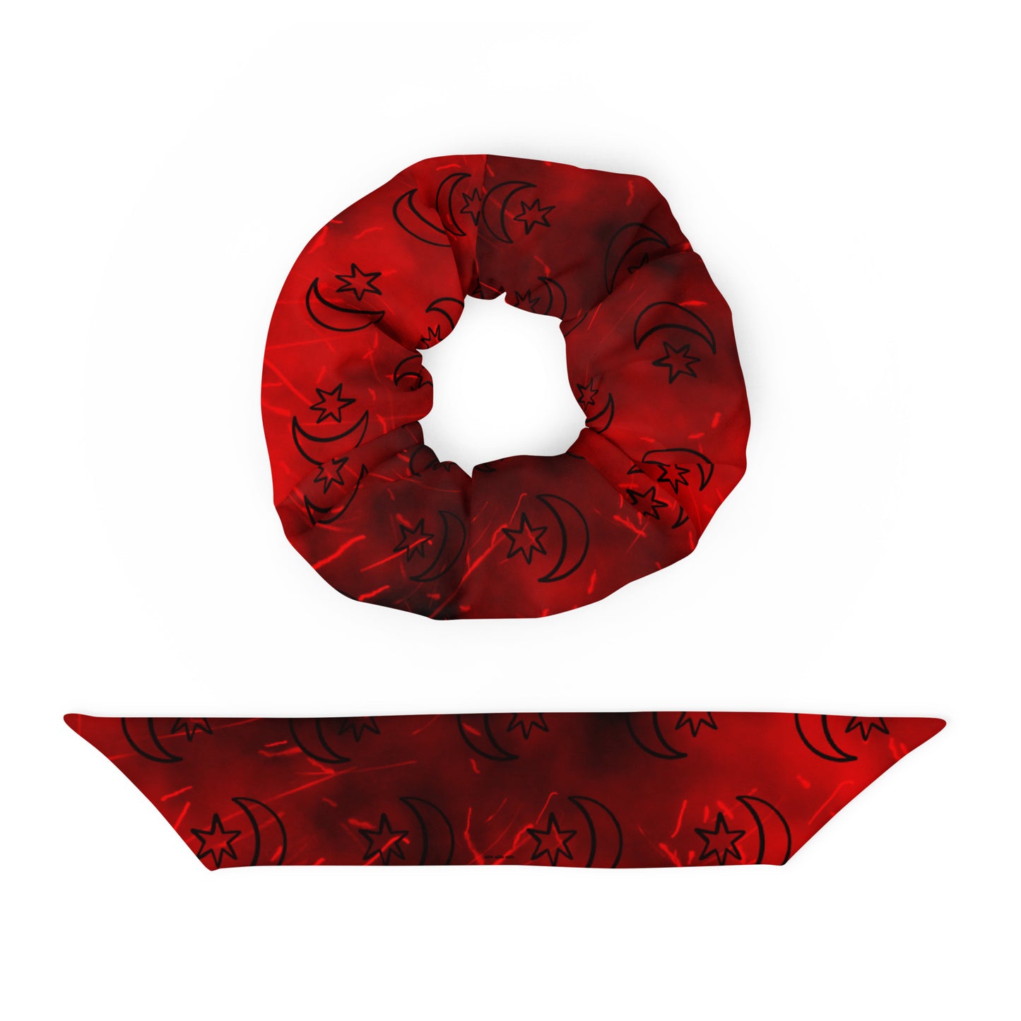 Red Moon Star Scrunchie