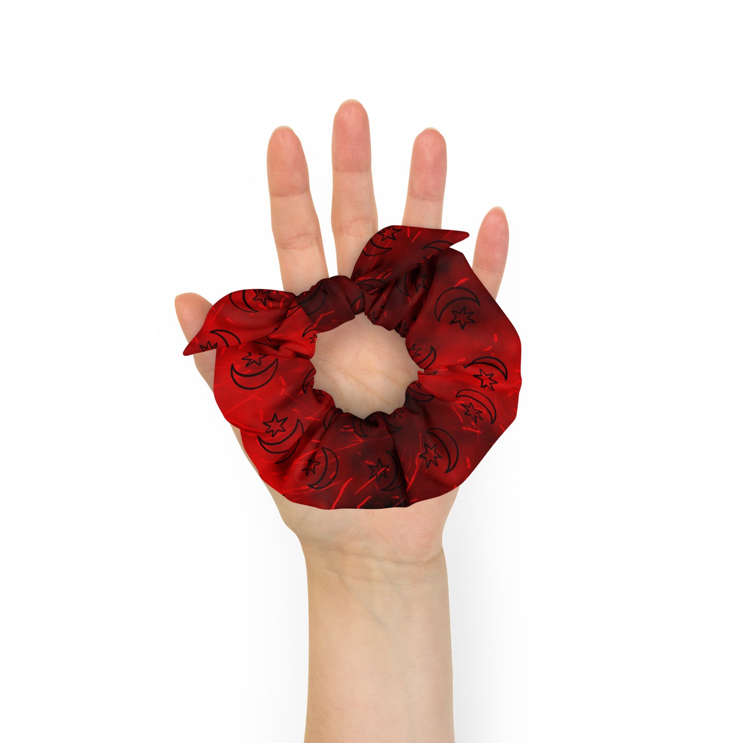 Red Moon Star Scrunchie