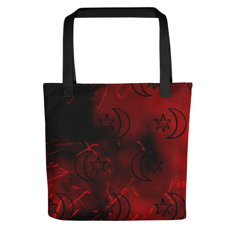 Red Moon Star Tote Bag