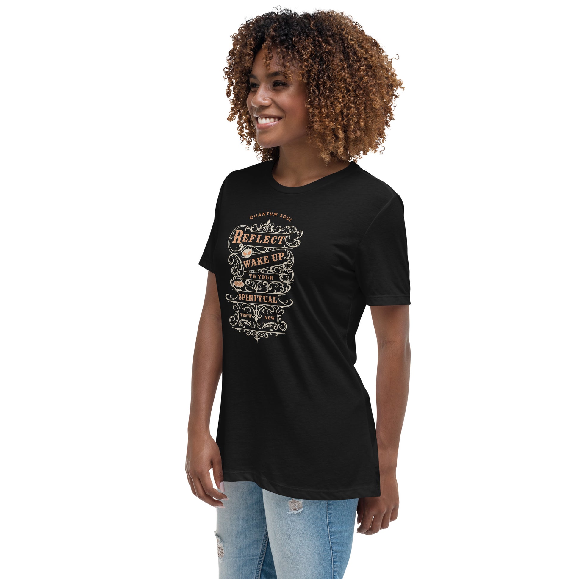 Reflect 666 womens-relaxed-t-shirt-black-left-front