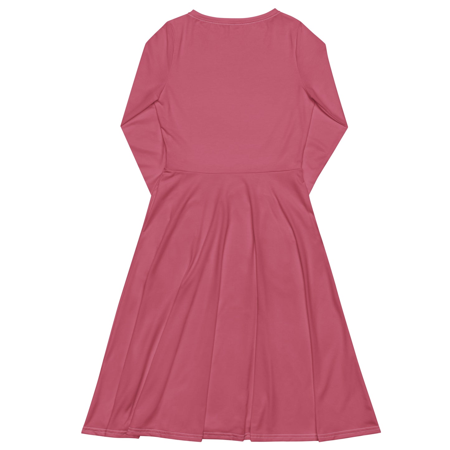 Romantic Pink-long-sleeve-midi-dress-back-flat