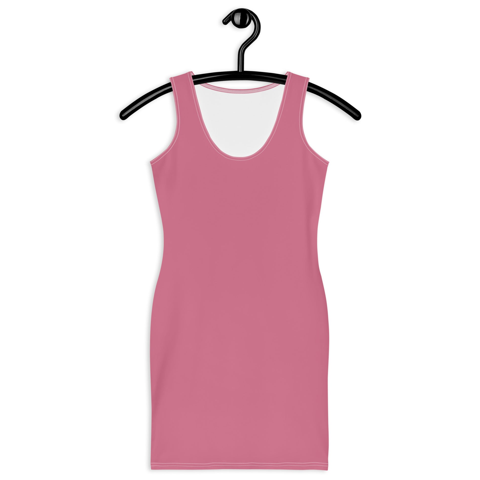Romantic Pink Fitted Dress-front-hanger
