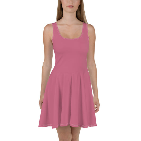 Romantic Pink Skater Dress -front