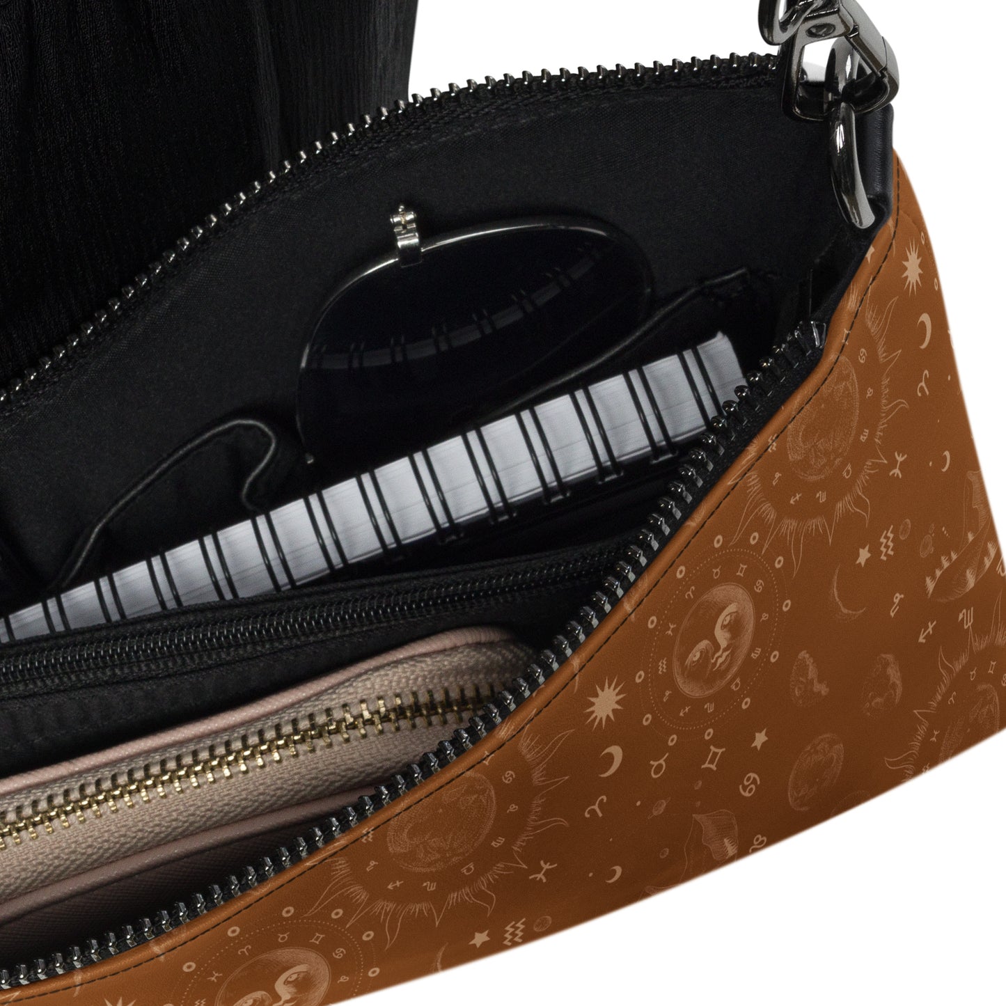 Saddle Brown Moon Galaxy Crossbody Bag