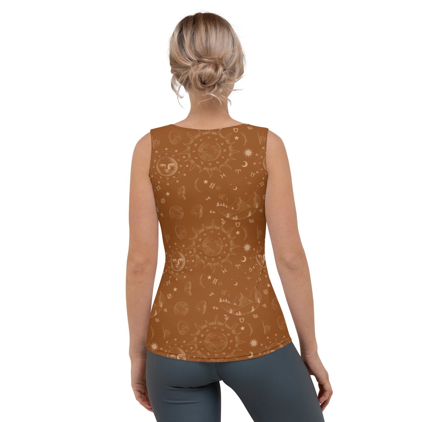 Saddle Brown Moon Galaxy Tank Top