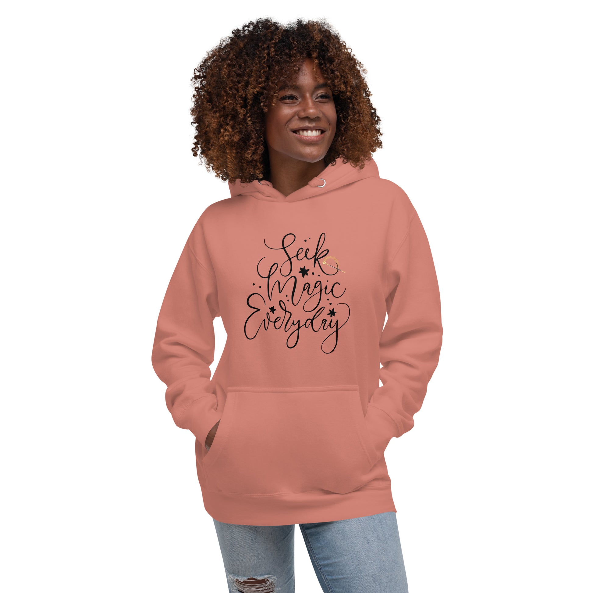 Seek Magic Everyday unisex-premium-hoodie-dusty-rose-front