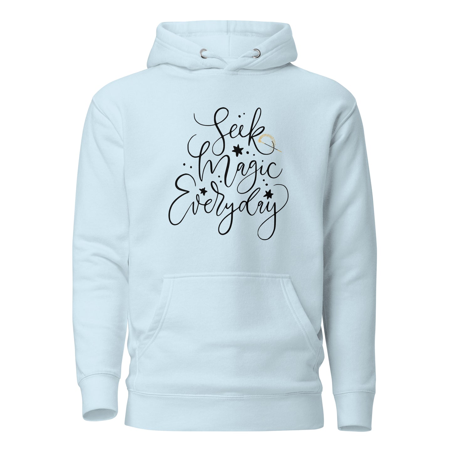 Seek Magic Everyday unisex-premium-hoodie-sky-blue-front-flat