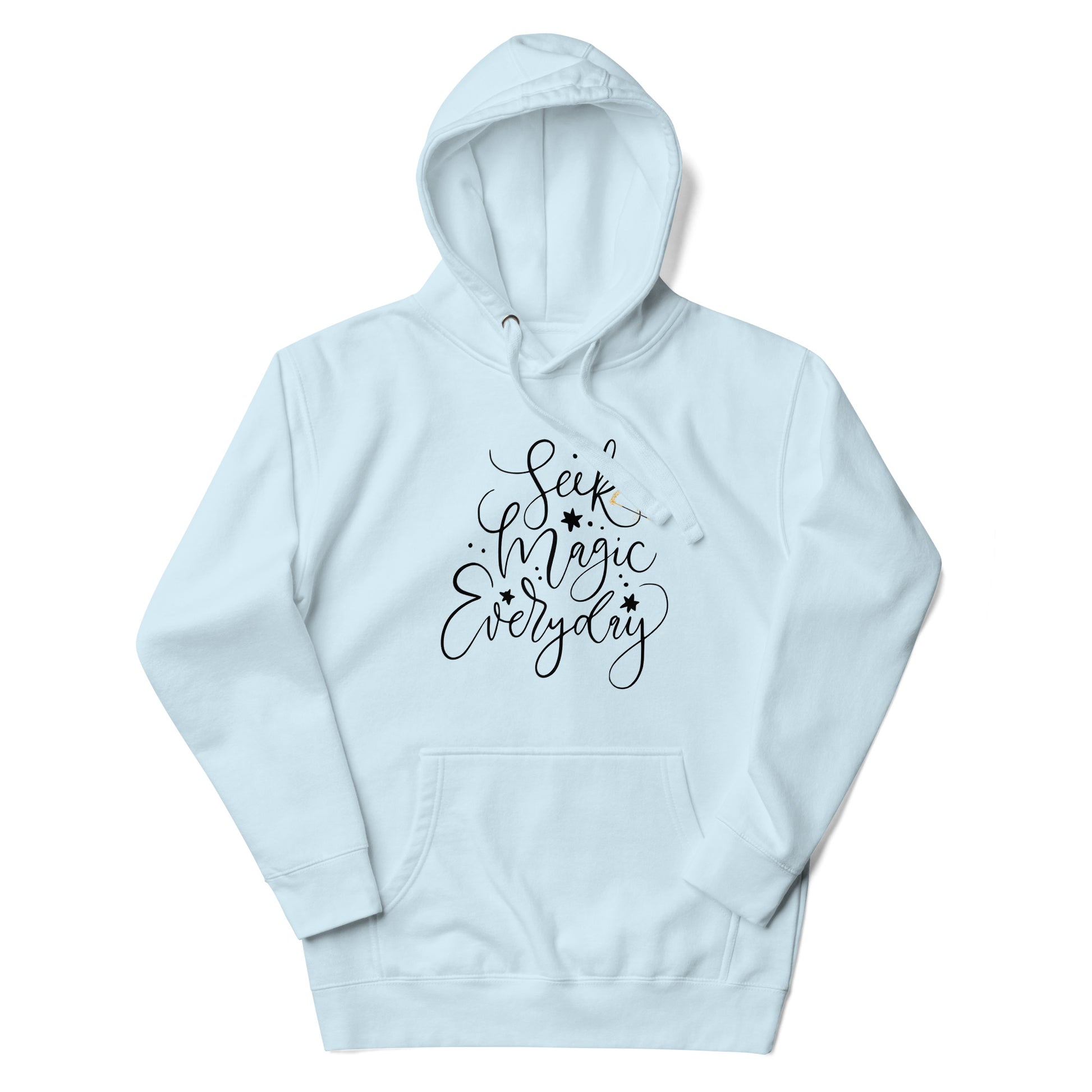 Seek Magic Everyday unisex-premium-hoodie-sky-blue-front flat