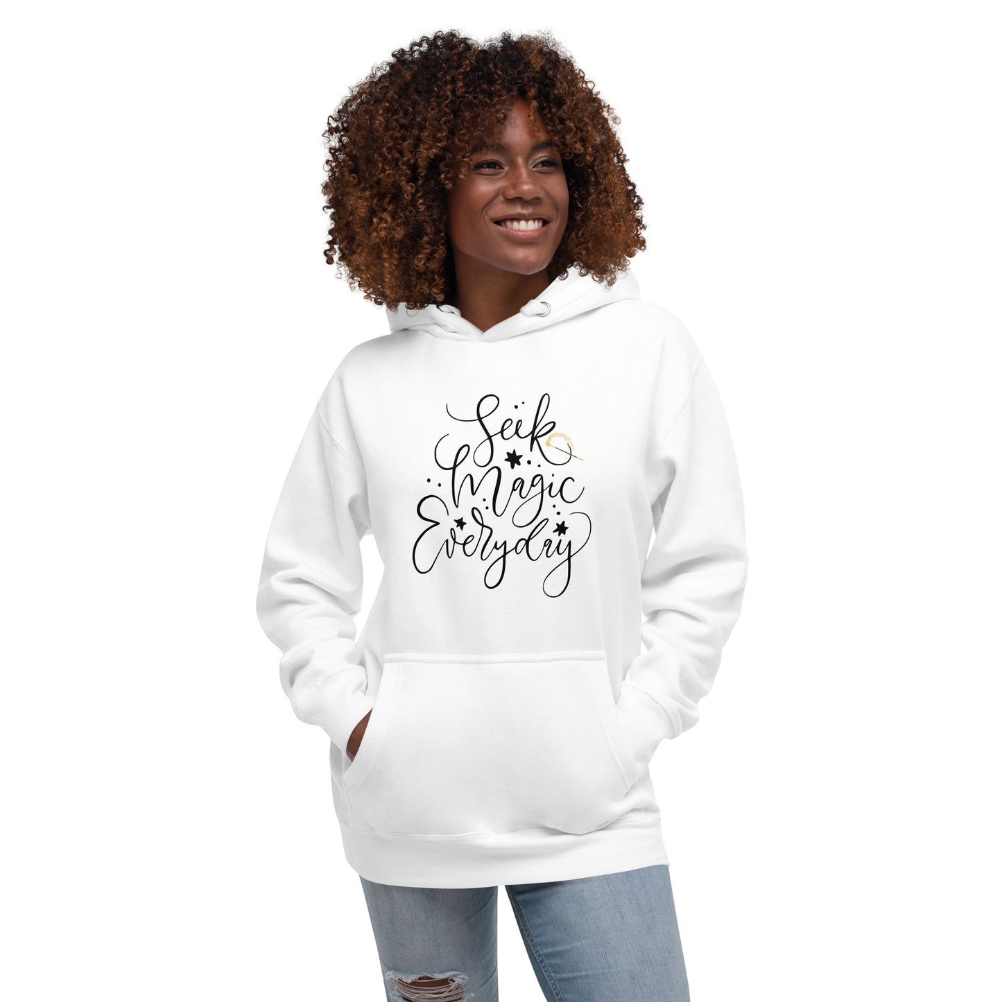 Seek Magic Everyday unisex-premium-hoodie-white-front