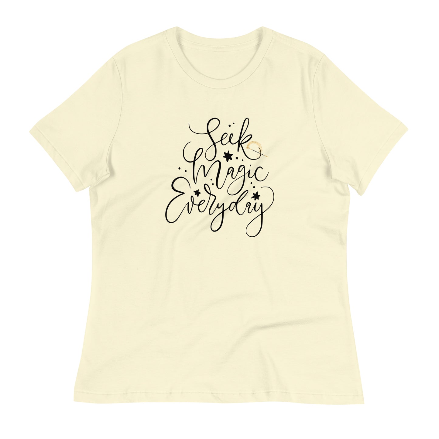 Seek Magic Everyday womens-relaxed-t-shirt-citron-front-flat