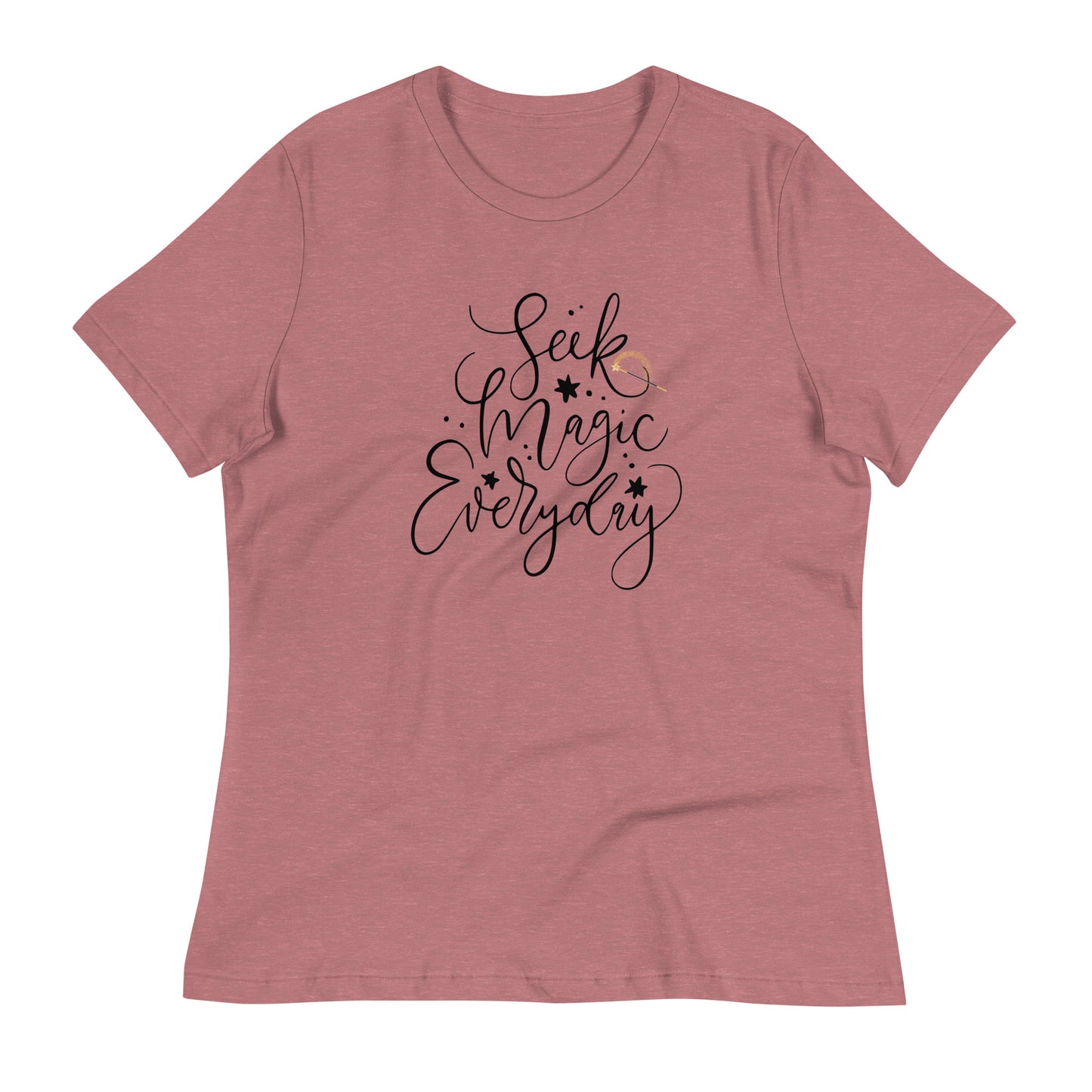 Seek Magic Everyday womens-relaxed-t-shirt-heather-mauve-front-flat