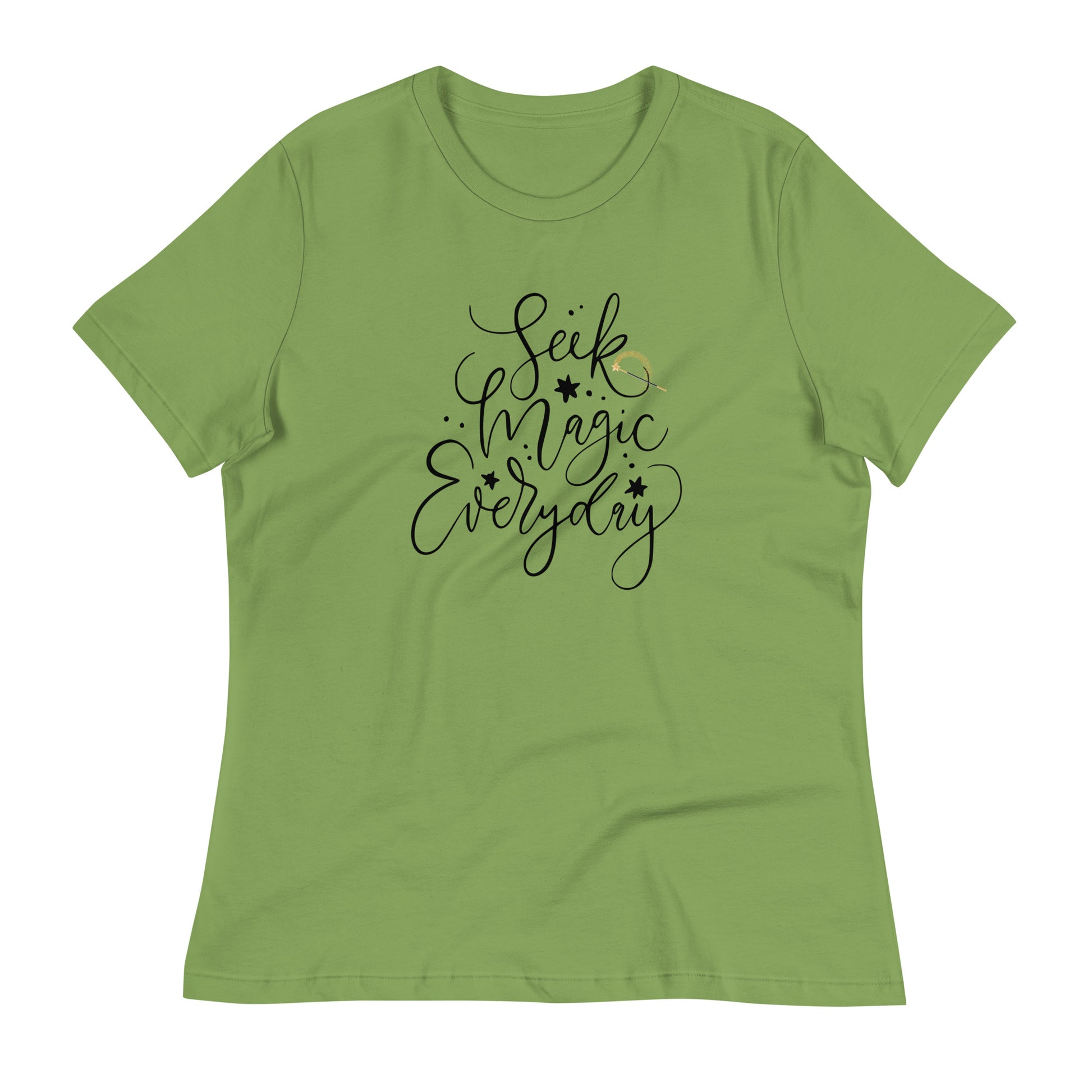 Seek Magic Everyday womens-relaxed-t-shirt-leaf-front-flat