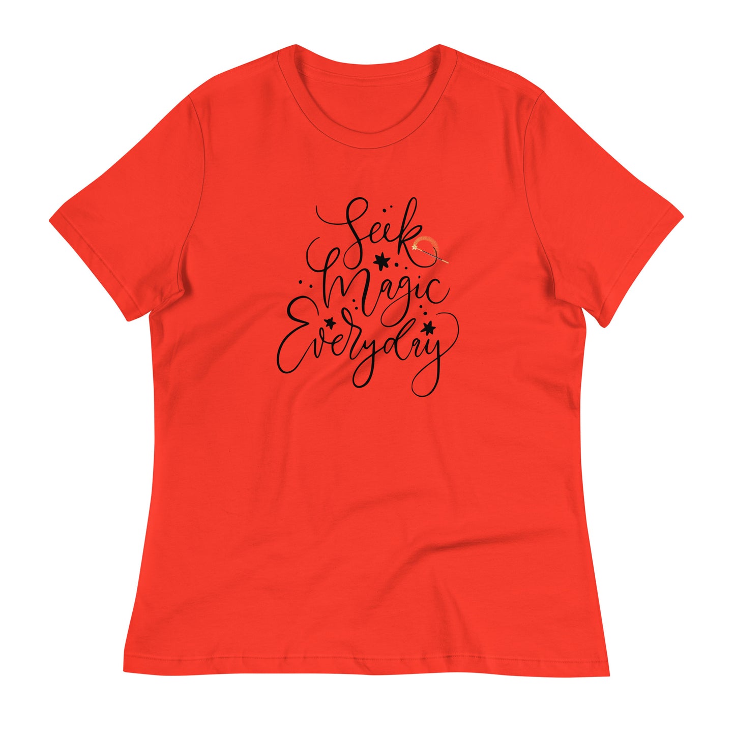 Seek Magic Everyday womens-relaxed-t-shirt-poppy-front-flat