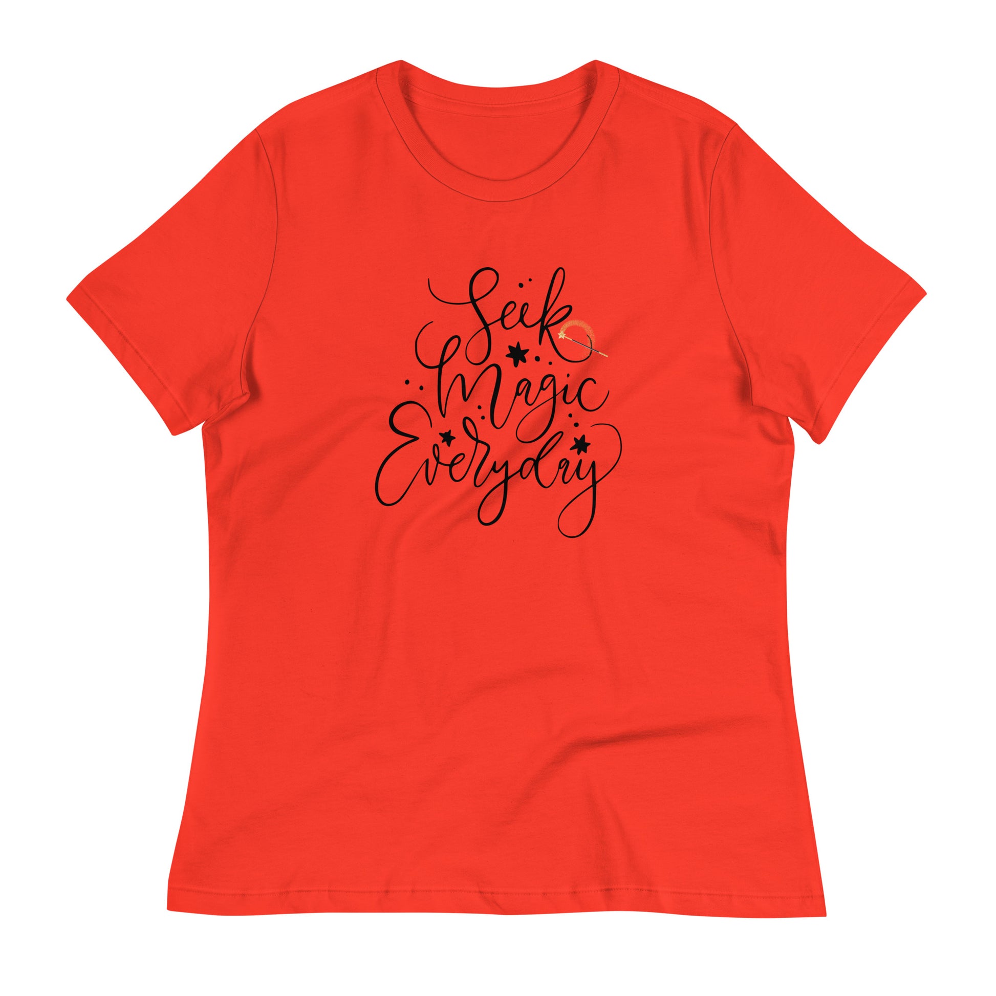 Seek Magic Everyday womens-relaxed-t-shirt-poppy-front-flat