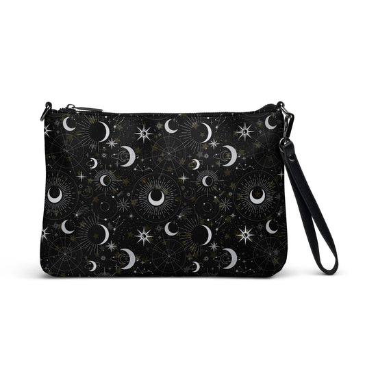 Silver Black Moon Crossbody Bag