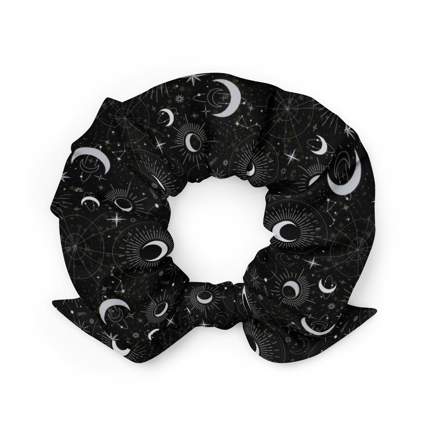 Silver Black Moon Scrunchie