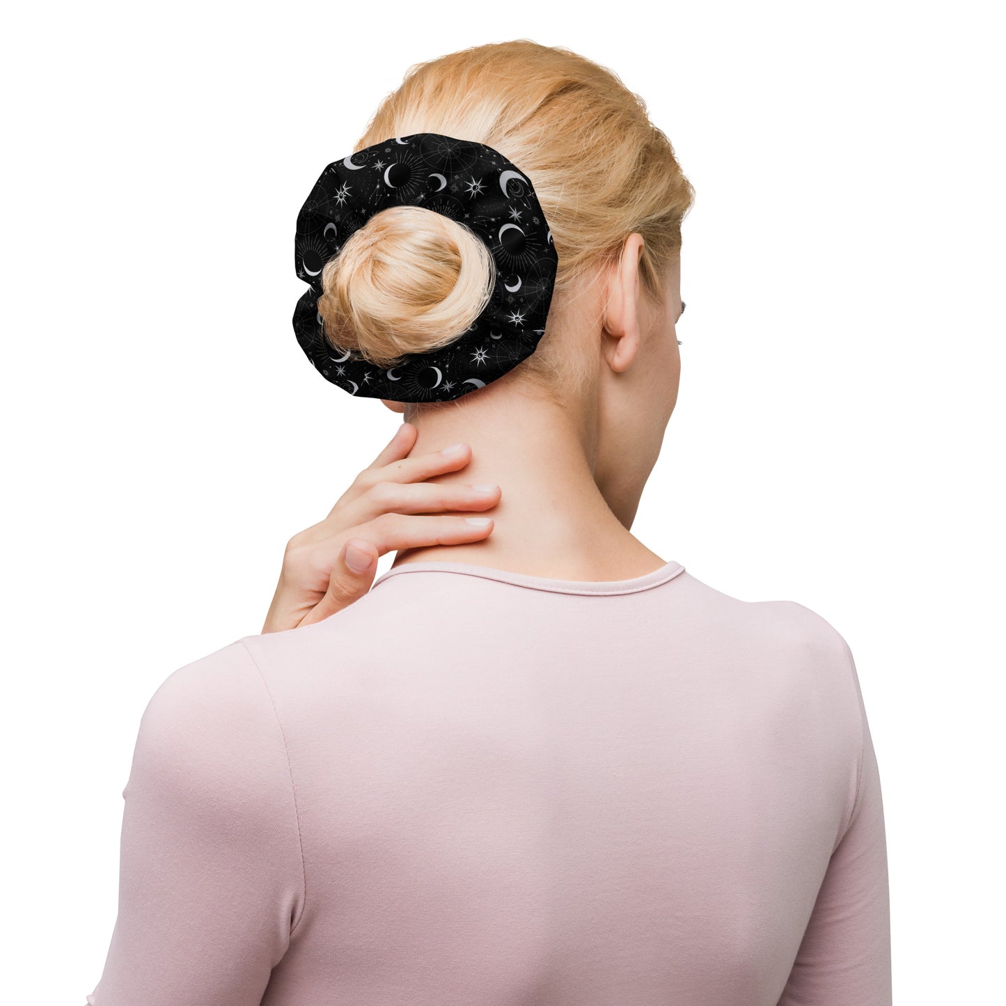 Silver Black Moon Scrunchie