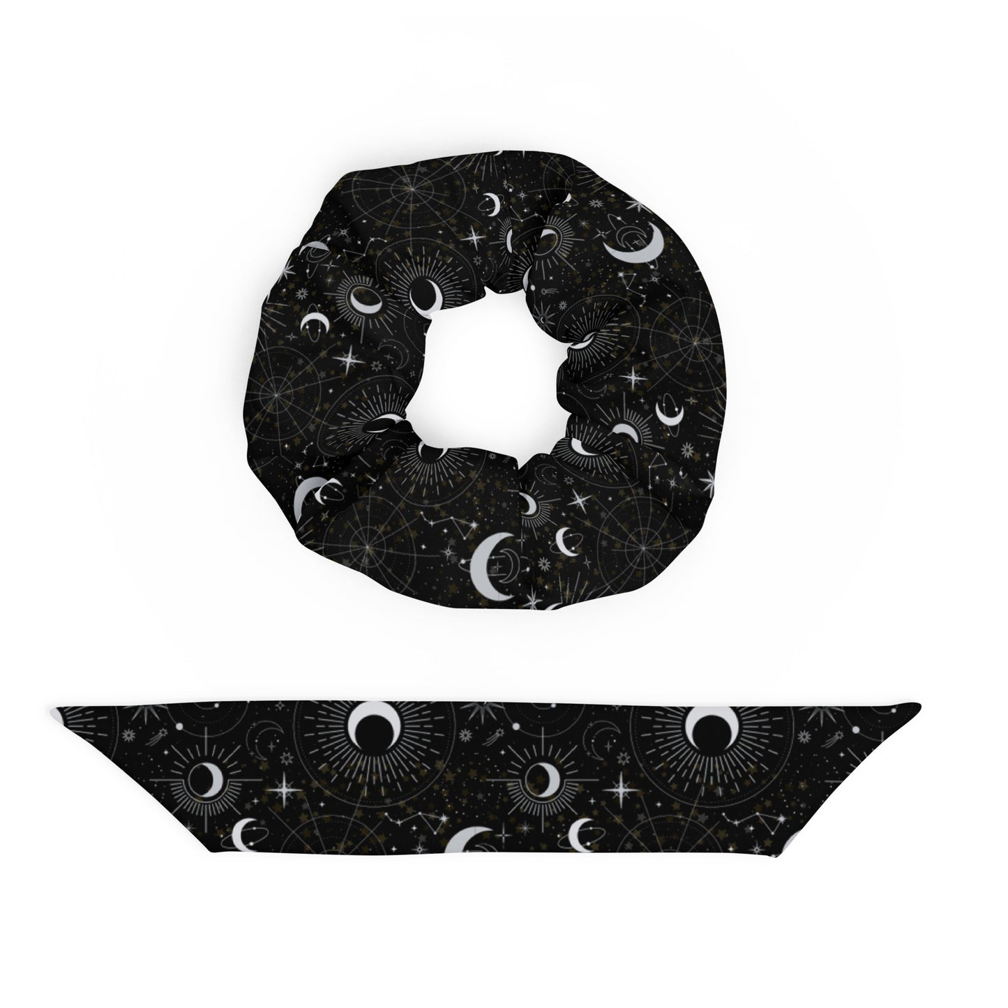 Silver Black Moon Scrunchie