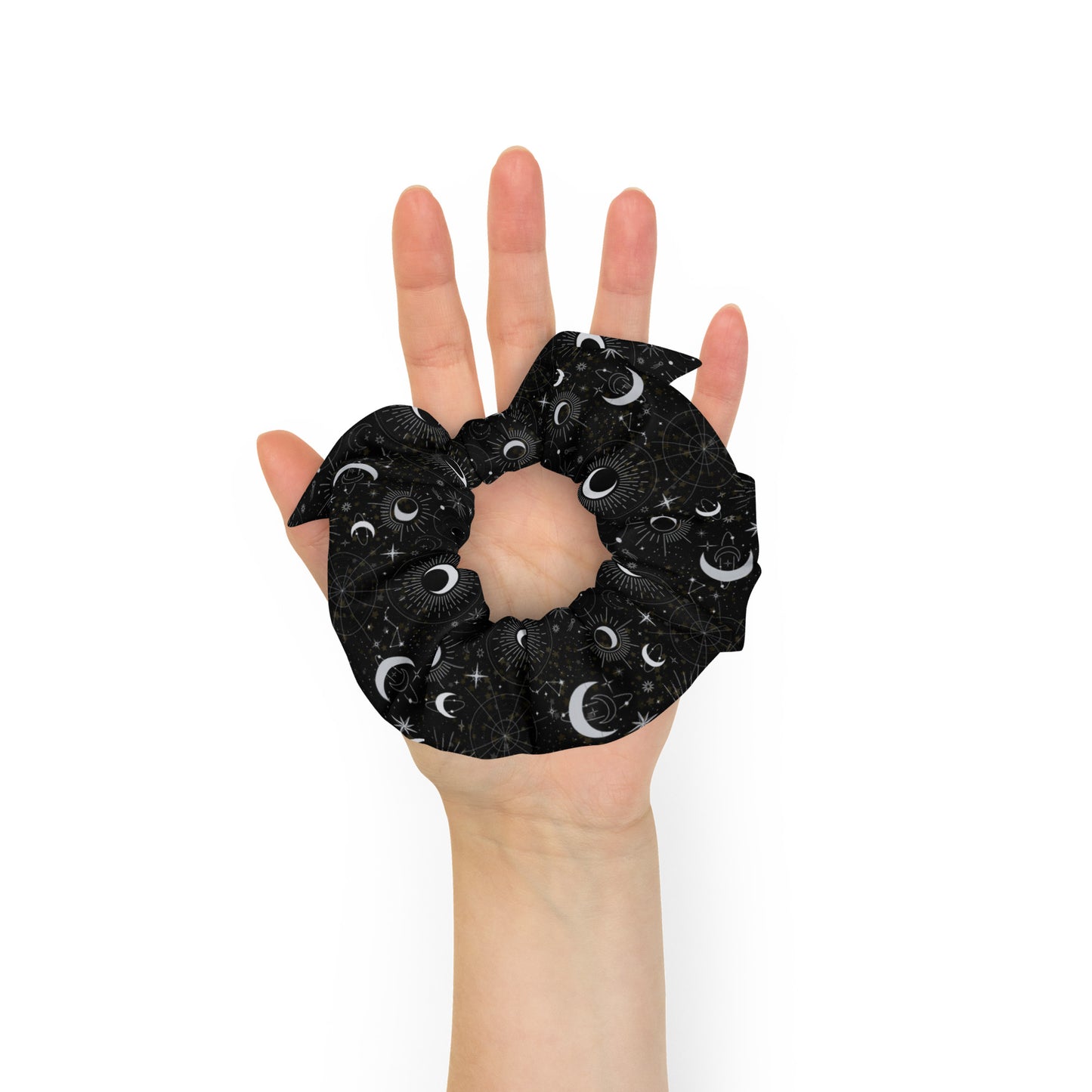 Silver Black Moon Scrunchie