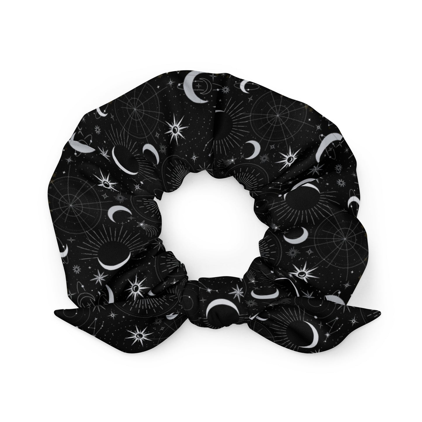 Silver Black Moon Scrunchie