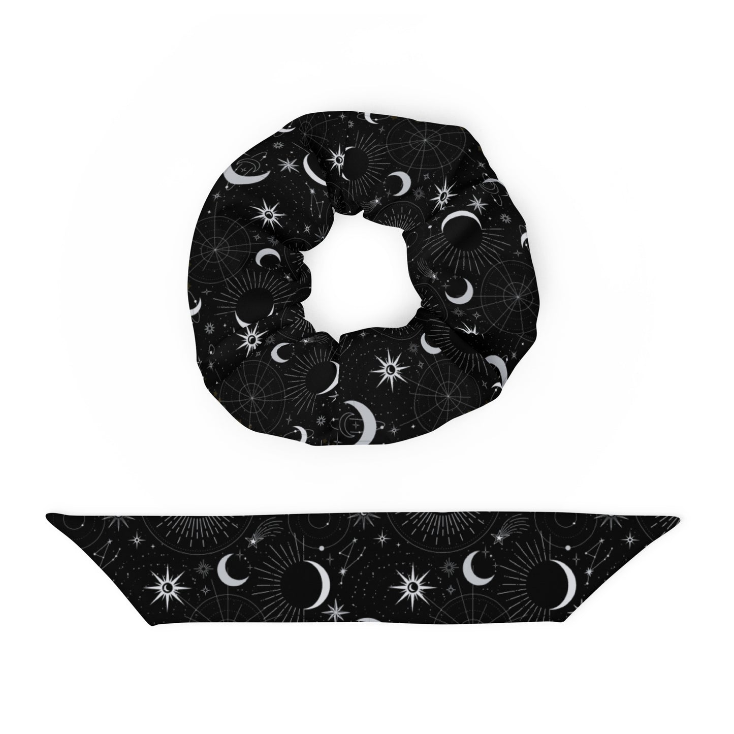 Silver Black Moon Scrunchie