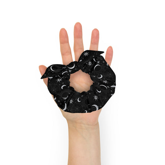 Silver Black Moon Scrunchie