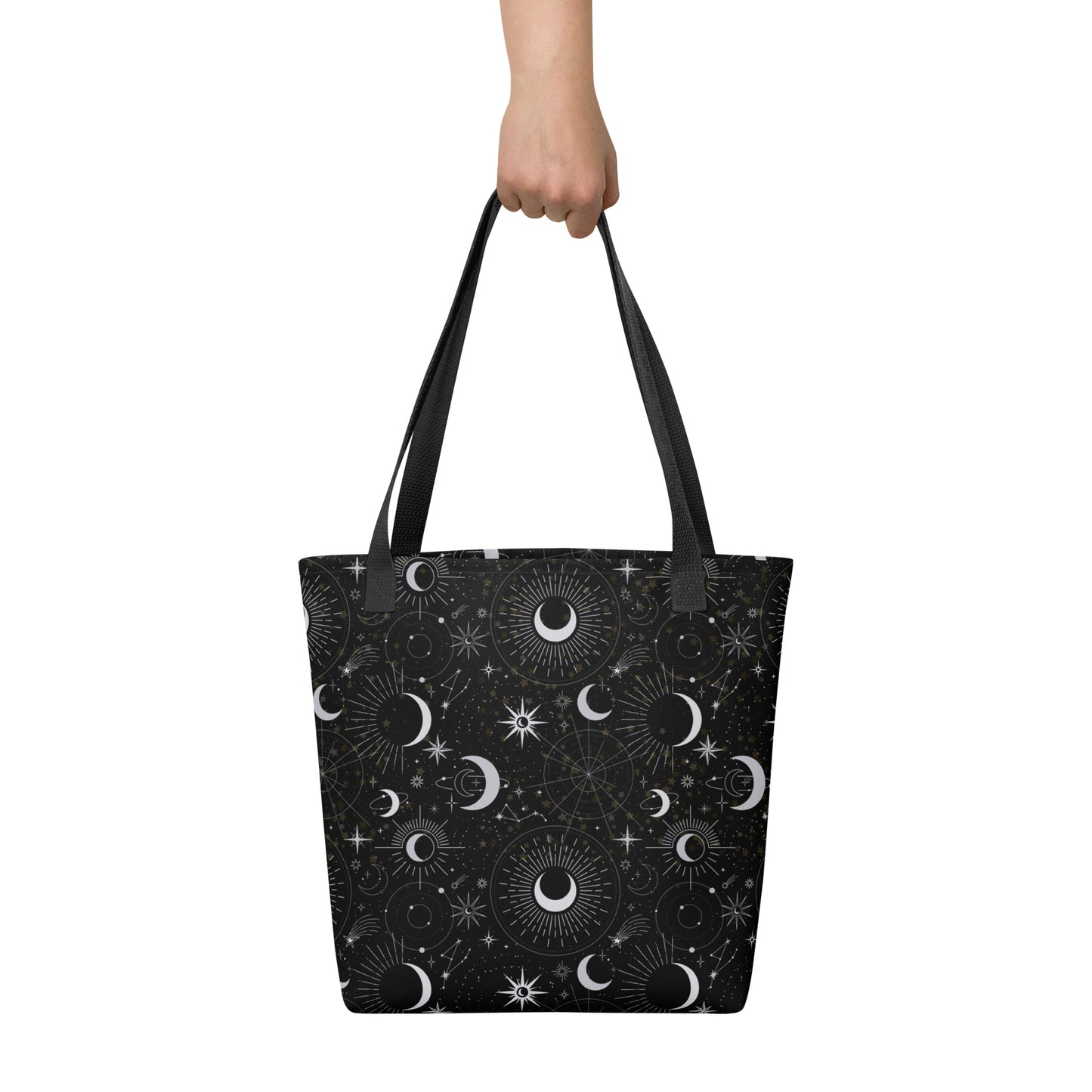 Silver Black Moon Tote Bag